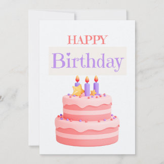 Pink Birthday Cake Grußkarte Einladung