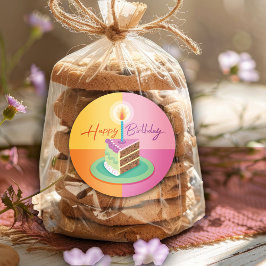 Pink Birthday Cake Sticker