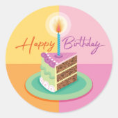 Pink Birthday Cake Sticker (Vorderseite)