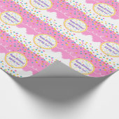 Pink Birthday Cake Zuckerguss Geschenkpapier (Ecke)