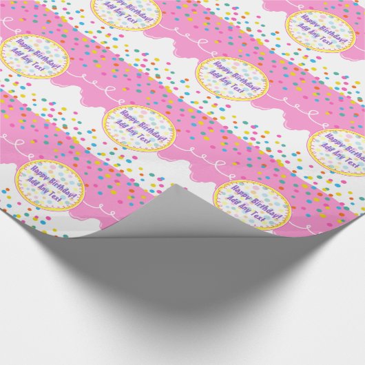 Pink Birthday Cake Zuckerguss Geschenkpapier (Ecke)