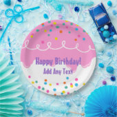 Pink Birthday Cake Zuckerguss Pappteller (Party)