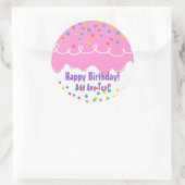 Pink Birthday Cake Zuckerguss Runder Aufkleber (Tasche)
