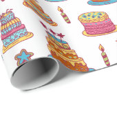 Pink Birthday Cakes Pattern Geschenkpapier (Rolleneckpunkt)