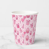 Pink Birthday Cupcake Paper Cups Pappbecher (Rückseite)