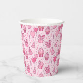 Pink Birthday Cupcake Paper Cups Pappbecher (Rechts)