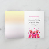 Pink Birthday Dragon Karte (Innenseite)