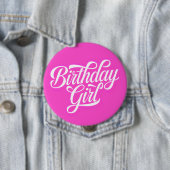 Pink Birthday Girl Button (Beispiel)