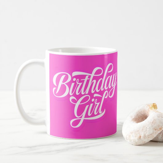 Pink Birthday Girl Kaffeetasse (Mit Donut)