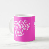 Pink Birthday Girl Kaffeetasse (Vorderseite Links)