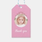 Pink Birthday Girl Princess Tiara Photo  Geschenkanhänger (Vorderseite)