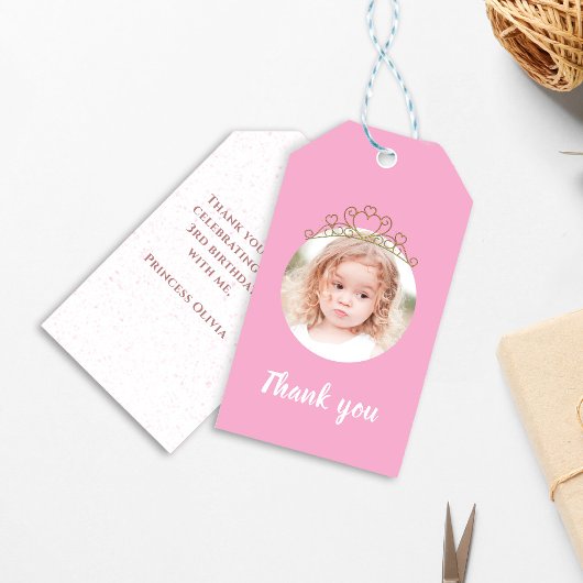 Pink Birthday Girl Princess Tiara Photo Geschenkanhänger