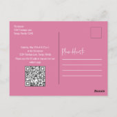 Pink Birthday Niedlich Flamingo Trendy QR Code Web Postkarte (Rückseite)