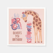 Pink Birthday ParTea Giraffe Papier Napkin Serviette (Vorderseite)