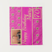 Pink Birthday Party Blumendesign Custom Tapestes Wandteppich (Vorderseite)