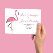Pink Birthday Party Cute Flamingo Custom Einladung