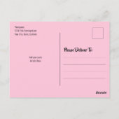 Pink Birthday Party Cute Flamingo Custom Postkarte (Rückseite)