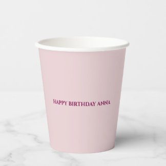 Pink Birthday Party Paper Cups - Elegant & Spaß Pappbecher
