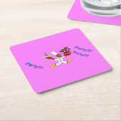 Pink Birthday Party Rechteckiger Pappuntersetzer (angewinkelt)