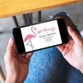 Pink Birthday Party Watercolor Flamingo Einladung