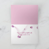 Pink Birthday Petunia on Wood Karte (Innenseite)