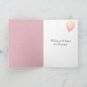 Pink Birthday Rose Bouquet Karte (Innenseite)