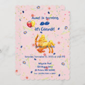 Pink Birthday Sagittarius Einladung (Vorne/Hinten)