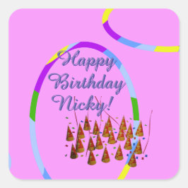 Pink Birthday Sticker