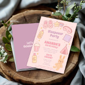 Pink Birthday Suchen Sie nach Sleepover Fun Einladung