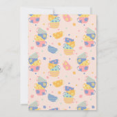 Pink Birthday Tea Party Kindererregung Einladung (Rückseite)