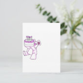 Pink Birthday Teddy Bear Party Thema Postkarte (Stehend Vorderseite)