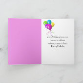 Pink Birthday Tulips auf Weiß Karte (Innenseite)