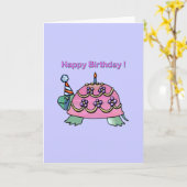 Pink Birthday Turtle 2 Geburtstag Karte (Gelbe Blume)