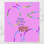 Pink Birthday Weinetikett (Einzelnes Label)