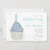 Pink Birthday Whimsical Niedlich Cupcake Simple Einladung (Vorderseite)