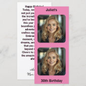 Pink Birthday Wish Card (Vorne/Hinten)