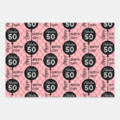 Pink Birthday Wrapping Paper Flat Sheet Set 3 Geschenkpapier Set (Vorderseite 2)