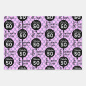 Pink Birthday Wrapping Paper Flat Sheet Set 3 Geschenkpapier Set (Vorderseite 3)