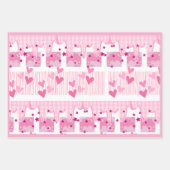 Pink Birthday Wrapping Paper Flat Sheet Set of 3 Geschenkpapier Set (Vorderseite)