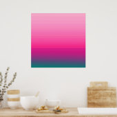 Pink bis Aquamarine Farbblockleuchte Poster (Küche)