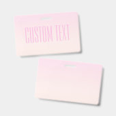 Pink bis Peach Sunset Ombre mit anpassbarem Text Ausweis (Front & Back)