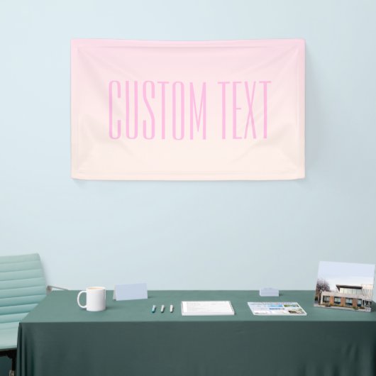 Pink bis Peach Sunset Ombre mit anpassbarem Text Banner (Messeveranstaltung)