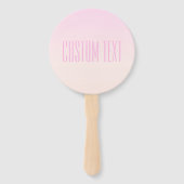 Pink bis Peach Sunset Ombre mit anpassbarem Text Fächer (Vorderseite)