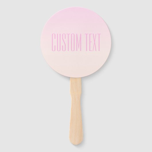 Pink bis Peach Sunset Ombre mit anpassbarem Text Fächer (Vorderseite)