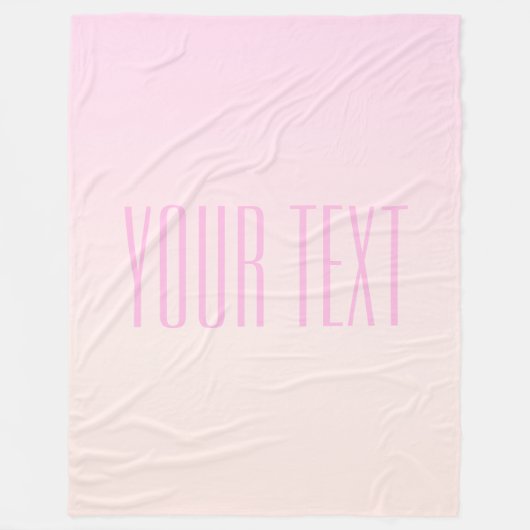 Pink bis Peach Sunset Ombre mit anpassbarem Text Fleecedecke (Vorderseite)