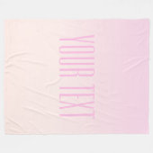 Pink bis Peach Sunset Ombre mit anpassbarem Text Fleecedecke (Vorderseite (Horizontal))