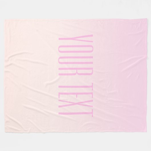 Pink bis Peach Sunset Ombre mit anpassbarem Text Fleecedecke (Vorderseite (Horizontal))
