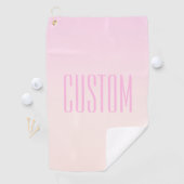 Pink bis Peach Sunset Ombre mit anpassbarem Text Golfhandtuch (Insitu)