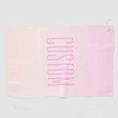Pink bis Peach Sunset Ombre mit anpassbarem Text Golfhandtuch (Horizontal)