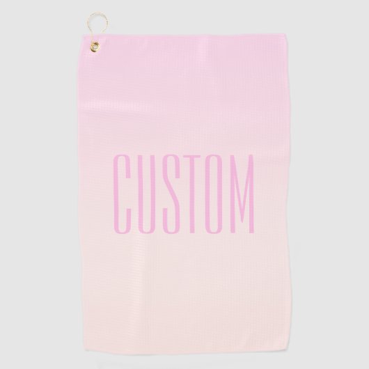 Pink bis Peach Sunset Ombre mit anpassbarem Text Golfhandtuch (Vorderseite)